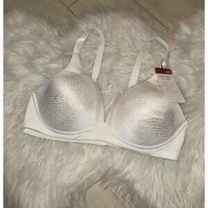 Warners W4013 Blissful Benefits Back Smoothing Bras WF Lace Womens 36C White New